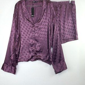 Satin Polka Dot Jacquard Pj Short Set